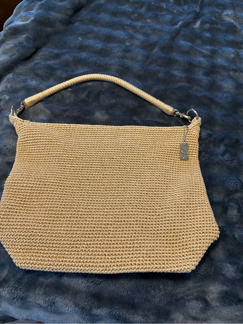 Lina Woven Shoulder Bag in Tan